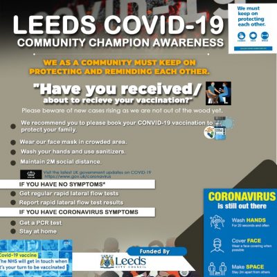 Leeds Covid-19 Community Champion FLYER